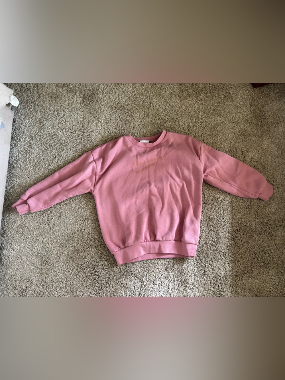 Nike Pink Pullover Sweatshirt with Subtle Print